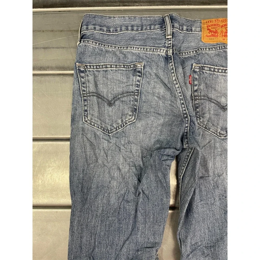 Levis 514 Jeans Mens 29X32 Blue Medium/Light Wash Denim Straight Leg 100% Cotton